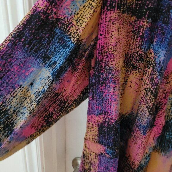 Vintage Abstract Colourful Silk Blouse - Picture 4 of 10
